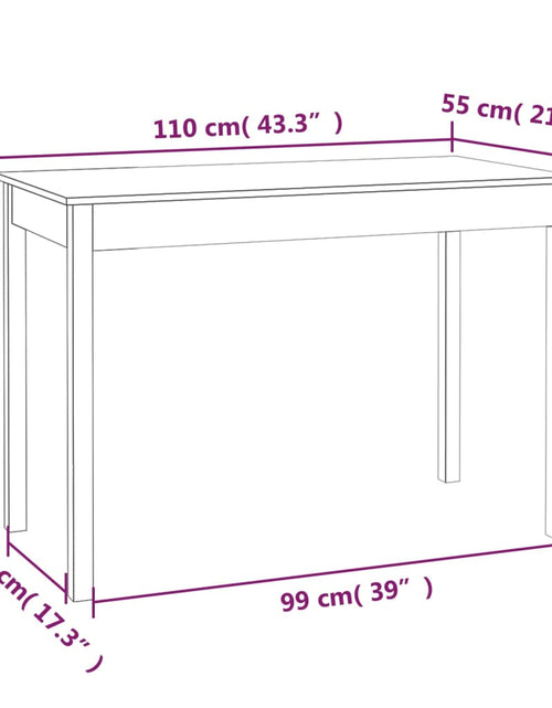 Încărcați imaginea în vizualizatorul Galerie, Masă de sufragerie, alb, 110x55x75 cm, lemn masiv de pin - Lando
