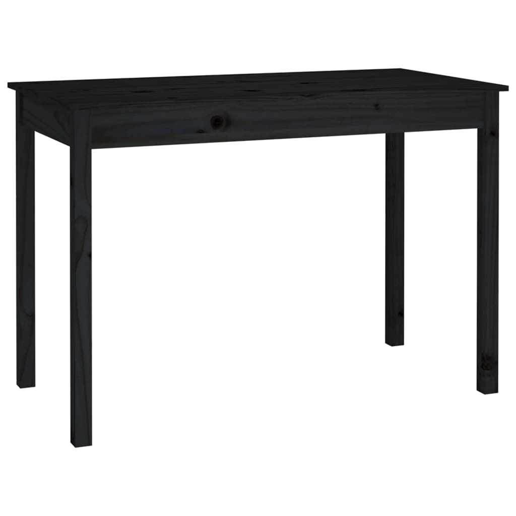 Masă de sufragerie, negru, 110x55x75 cm, lemn masiv de pin - Lando
