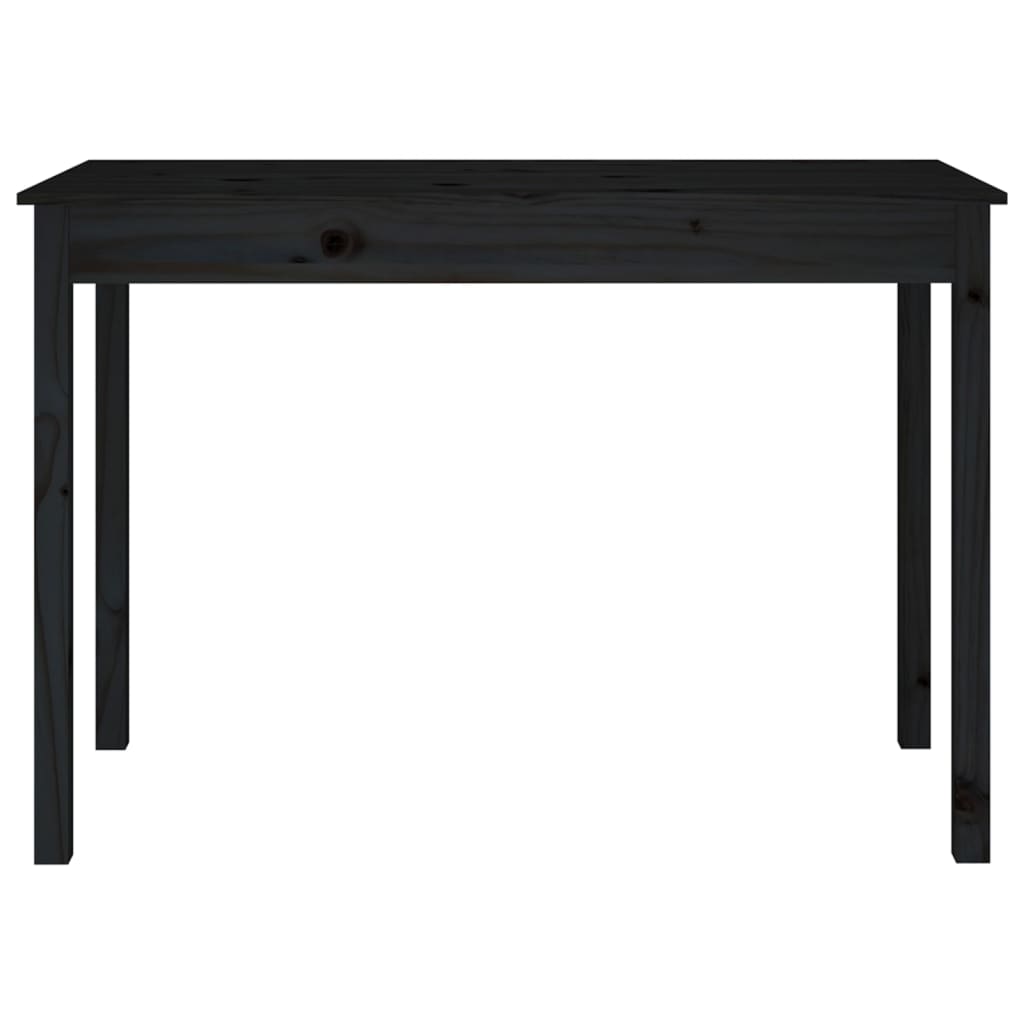 Masă de sufragerie, negru, 110x55x75 cm, lemn masiv de pin - Lando
