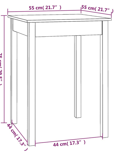 Загрузите изображение в средство просмотра галереи, Masă de sufragerie, alb, 55x55x75 cm, lemn masiv de pin - Lando

