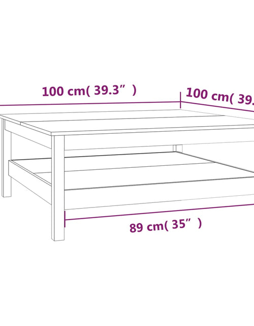 Încărcați imaginea în vizualizatorul Galerie, Măsuță de cafea, 100x100x40 cm, lemn masiv de pin - Lando
