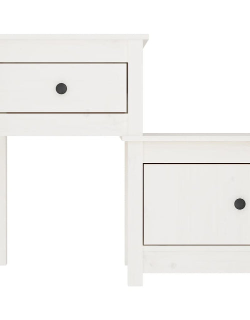 Încărcați imaginea în vizualizatorul Galerie, Noptieră, alb, 79,5x38x65,5 cm, lemn masiv de pin - Lando
