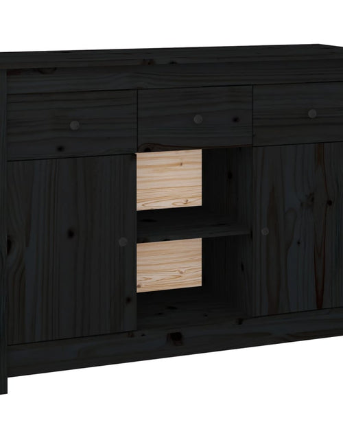 Загрузите изображение в средство просмотра галереи, Servantă, negru, 100x35x74,5 cm, lemn masiv de pin - Lando
