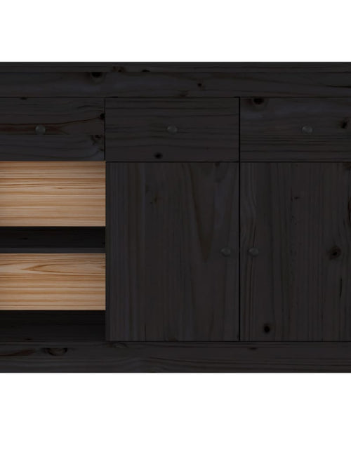 Încărcați imaginea în vizualizatorul Galerie, Servantă, negru, 100x35x74 cm, lemn masiv de pin - Lando
