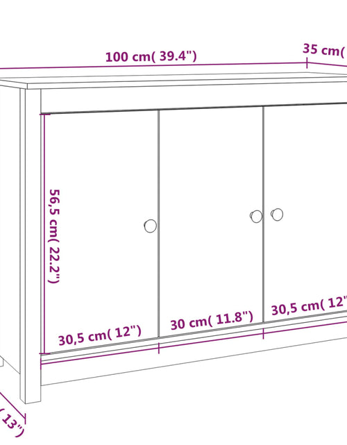 Încărcați imaginea în vizualizatorul Galerie, Servantă, negru, 100x35x74 cm, lemn masiv de pin - Lando
