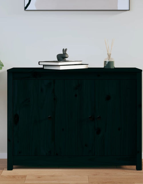 Încărcați imaginea în vizualizatorul Galerie, Servantă, negru, 100x35x74 cm, lemn masiv de pin - Lando
