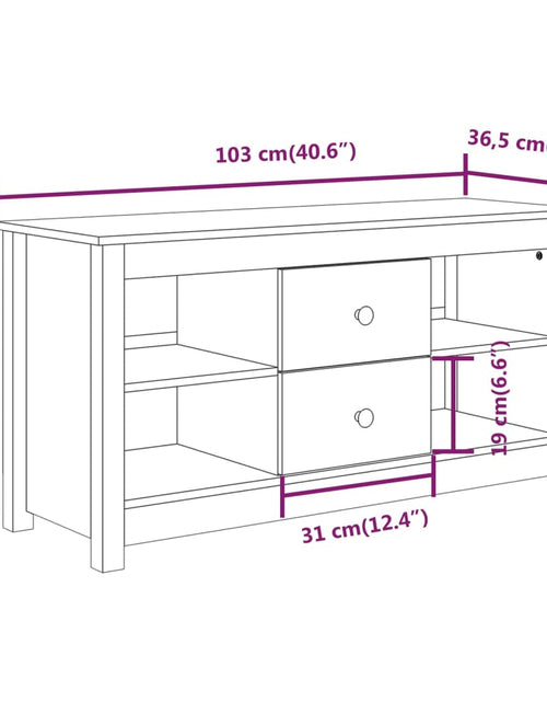 Загрузите изображение в средство просмотра галереи, Comodă TV, 103x36,5x52 cm, lemn masiv de pin Lando - Lando
