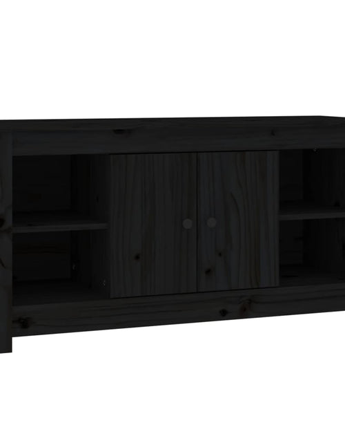 Încărcați imaginea în vizualizatorul Galerie, Comodă TV, negru, 103x36,5x52 cm, lemn masiv de pin Lando - Lando
