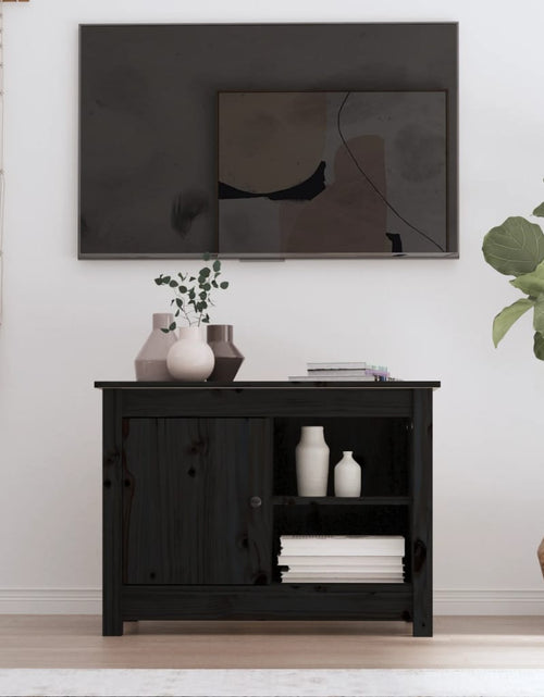 Încărcați imaginea în vizualizatorul Galerie, Comodă TV, negru, 70x36,5x52 cm, lemn masiv de pin Lando - Lando
