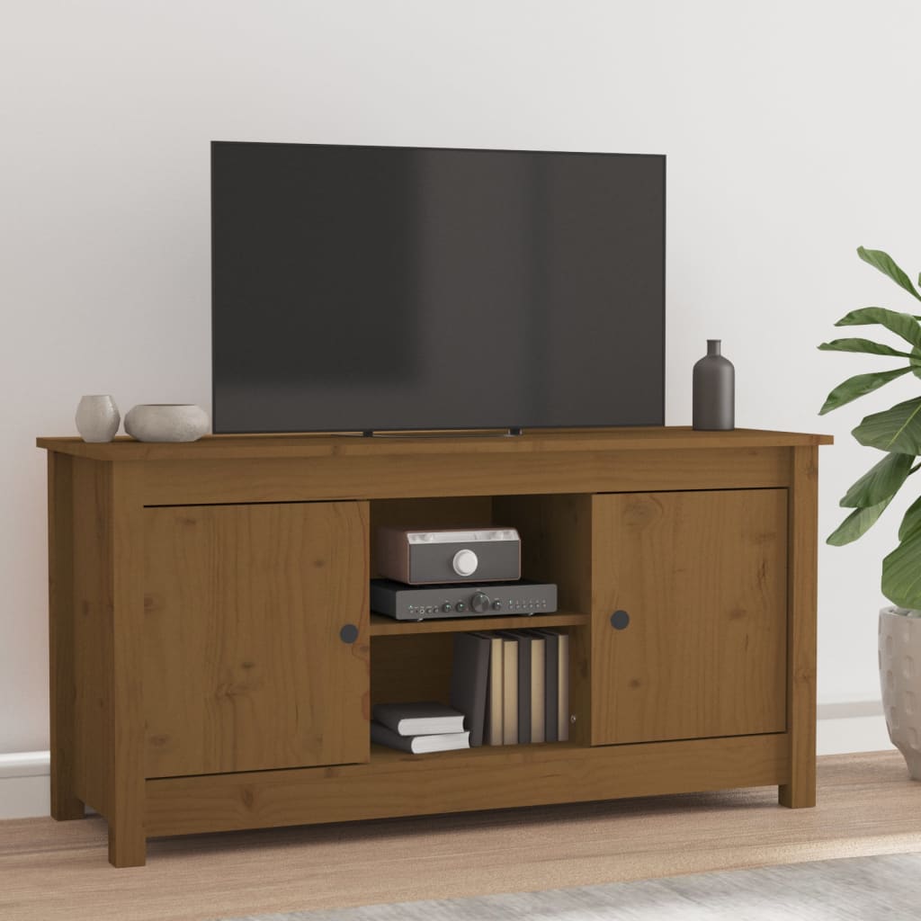 Comodă TV, maro miere, 103x36,5x52 cm, lemn masiv de pin Lando - Lando