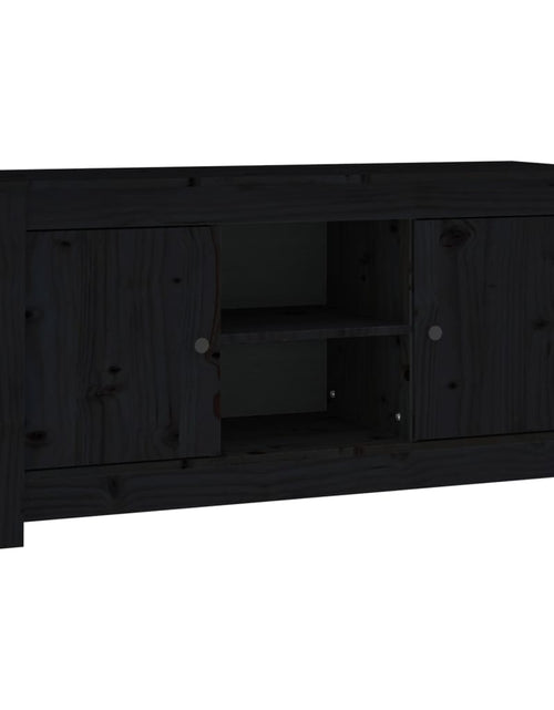 Încărcați imaginea în vizualizatorul Galerie, Comodă TV, negru, 103x36,5x52 cm, lemn masiv de pin Lando - Lando
