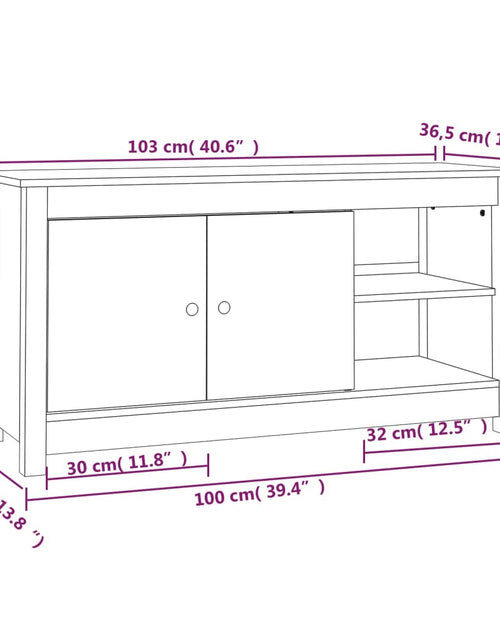 Загрузите изображение в средство просмотра галереи, Comodă TV, gri, 103x36,5x52 cm, lemn masiv de pin Lando - Lando
