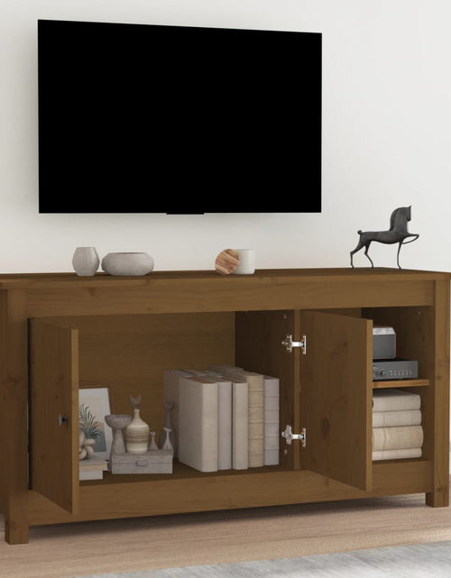 Загрузите изображение в средство просмотра галереи, Comodă TV, maro miere, 103x36,5x52 cm, lemn masiv de pin Lando - Lando
