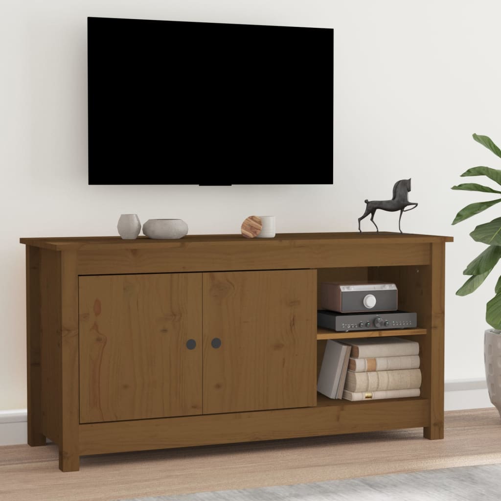 Comodă TV, maro miere, 103x36,5x52 cm, lemn masiv de pin Lando - Lando