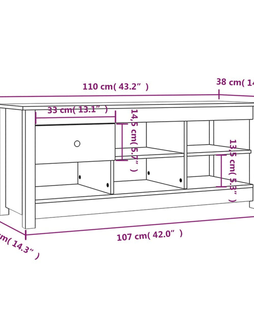 Încărcați imaginea în vizualizatorul Galerie, Dulap pentru pantofi, gri, 110x38x45,5 cm, lemn masiv pin - Lando
