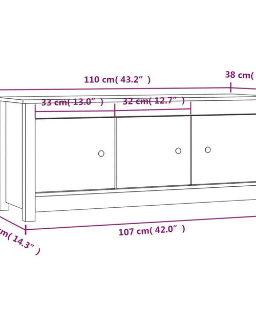 Încărcați imaginea în vizualizatorul Galerie, Dulap pentru pantofi, gri, 110x38x45,5 cm, lemn masiv pin - Lando
