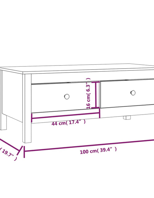 Загрузите изображение в средство просмотра галереи, Măsuță de cafea, 100x50x40 cm, lemn masiv de pin Lando - Lando
