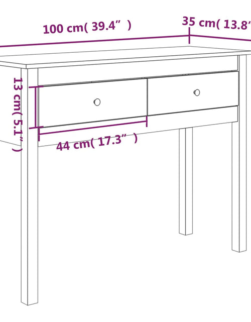 Încărcați imaginea în vizualizatorul Galerie, Masă consolă, gri, 100x35x75 cm, lemn masiv de pin Lando - Lando
