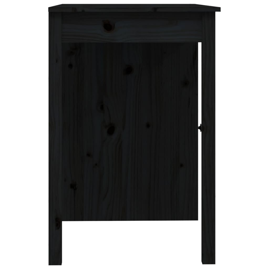 Birou, negru, 100x50x75 cm, lemn masiv de pin - Lando