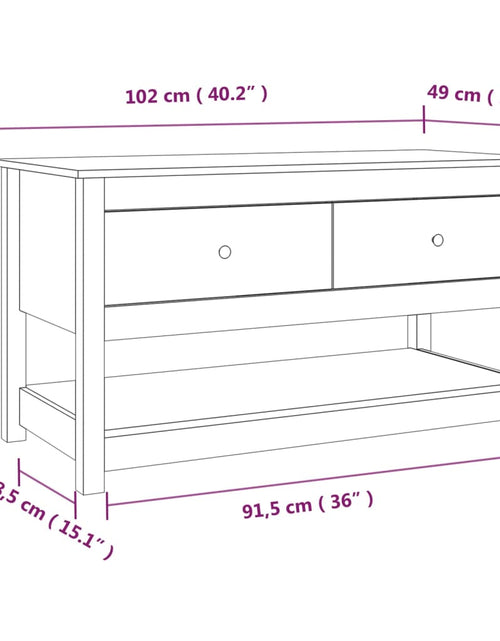 Загрузите изображение в средство просмотра галереи, Măsuță de cafea, 102x49x55 cm, lemn masiv de pin Lando - Lando
