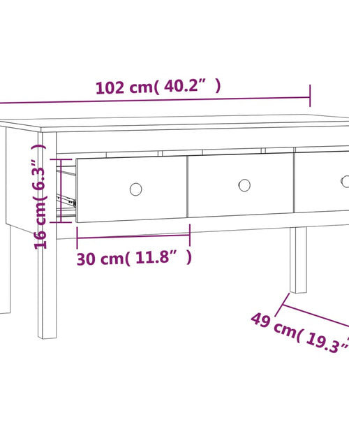 Загрузите изображение в средство просмотра галереи, Măsuță de cafea, 102x49x55 cm, lemn masiv de pin Lando - Lando
