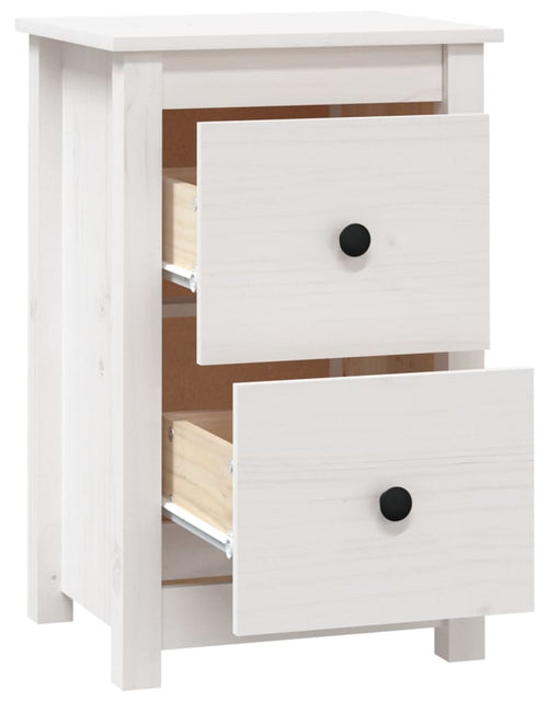 Загрузите изображение в средство просмотра галереи, Noptieră, alb, 40x35x61,5 cm, lemn masiv de pin - Lando
