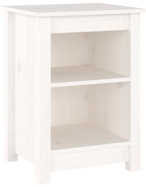 Încărcați imaginea în vizualizatorul Galerie, Noptieră, alb, 40x35x55 cm, lemn masiv de pin - Lando

