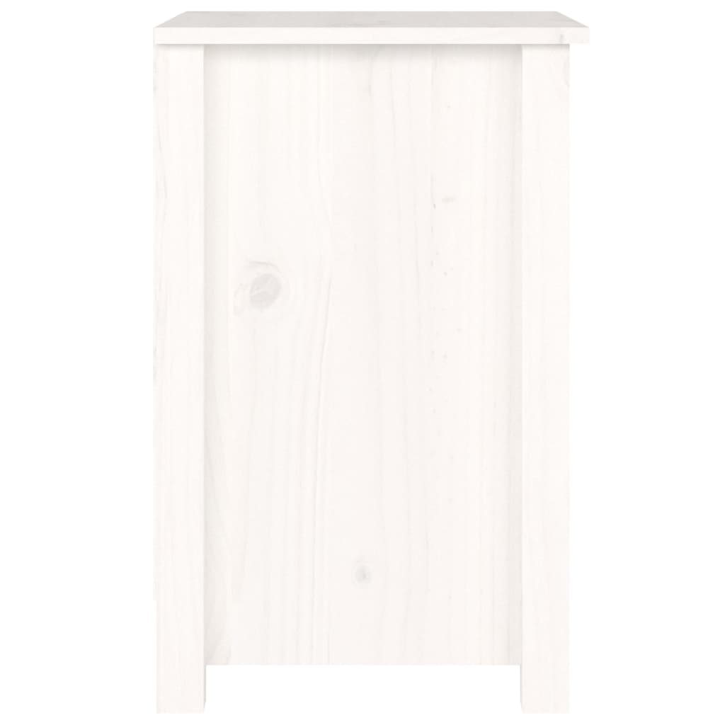 Noptieră, alb, 40x35x55 cm, lemn masiv de pin - Lando