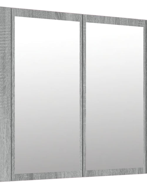 Încărcați imaginea în vizualizatorul Galerie, Dulap cu oglindă &amp; LED gri sonoma 60x12x45 cm lemn compozit - Lando

