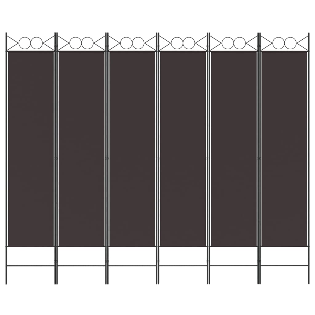 Paravan de cameră cu 6 panouri, maro, 240x200 cm, textil - Lando