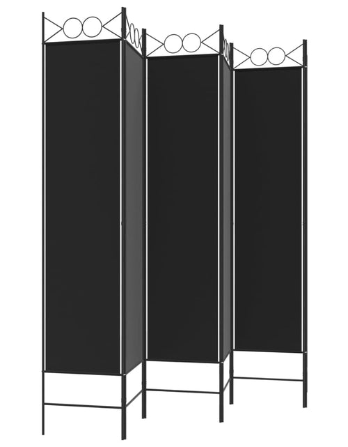 Încărcați imaginea în vizualizatorul Galerie, Paravan de cameră cu 6 panouri, negru, 240x200 cm, textil - Lando
