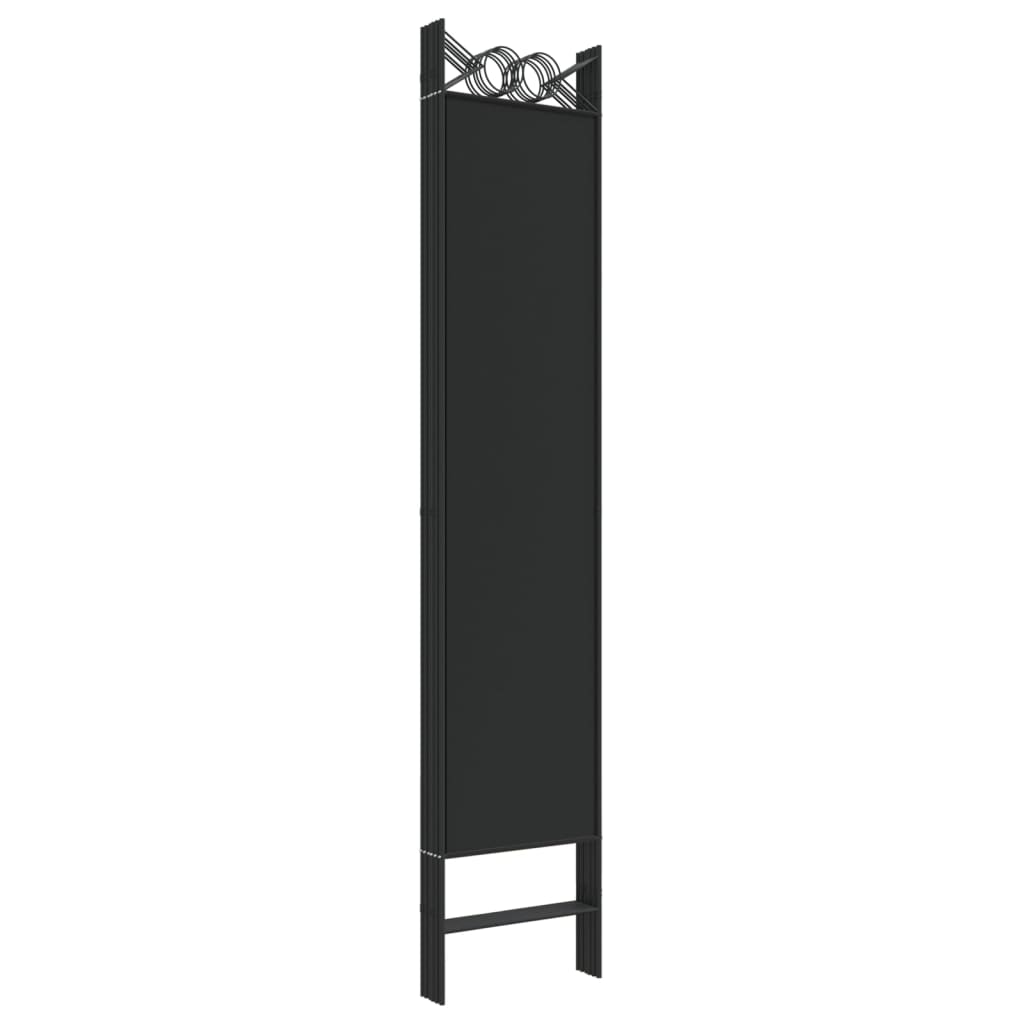 Paravan de cameră cu 6 panouri, negru, 240x200 cm, textil - Lando