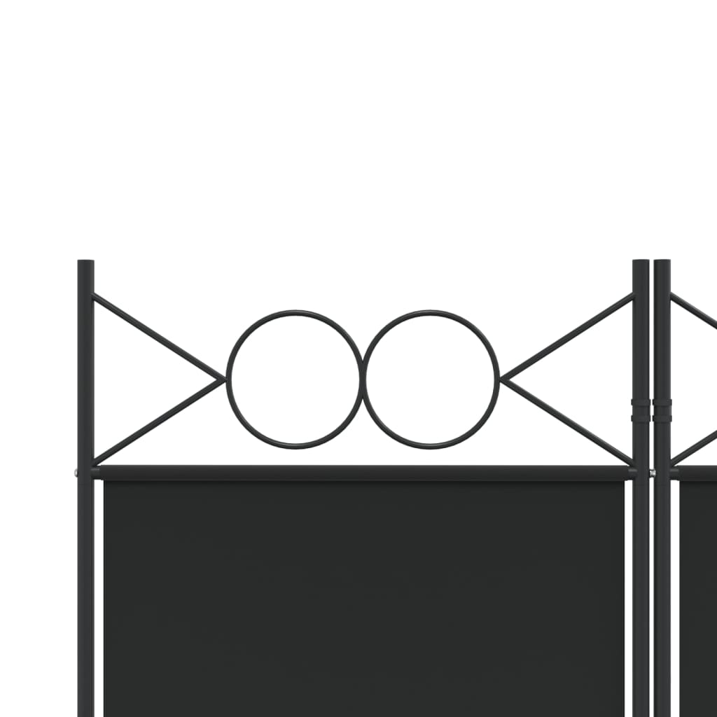 Paravan de cameră cu 6 panouri, negru, 240x220 cm, textil - Lando