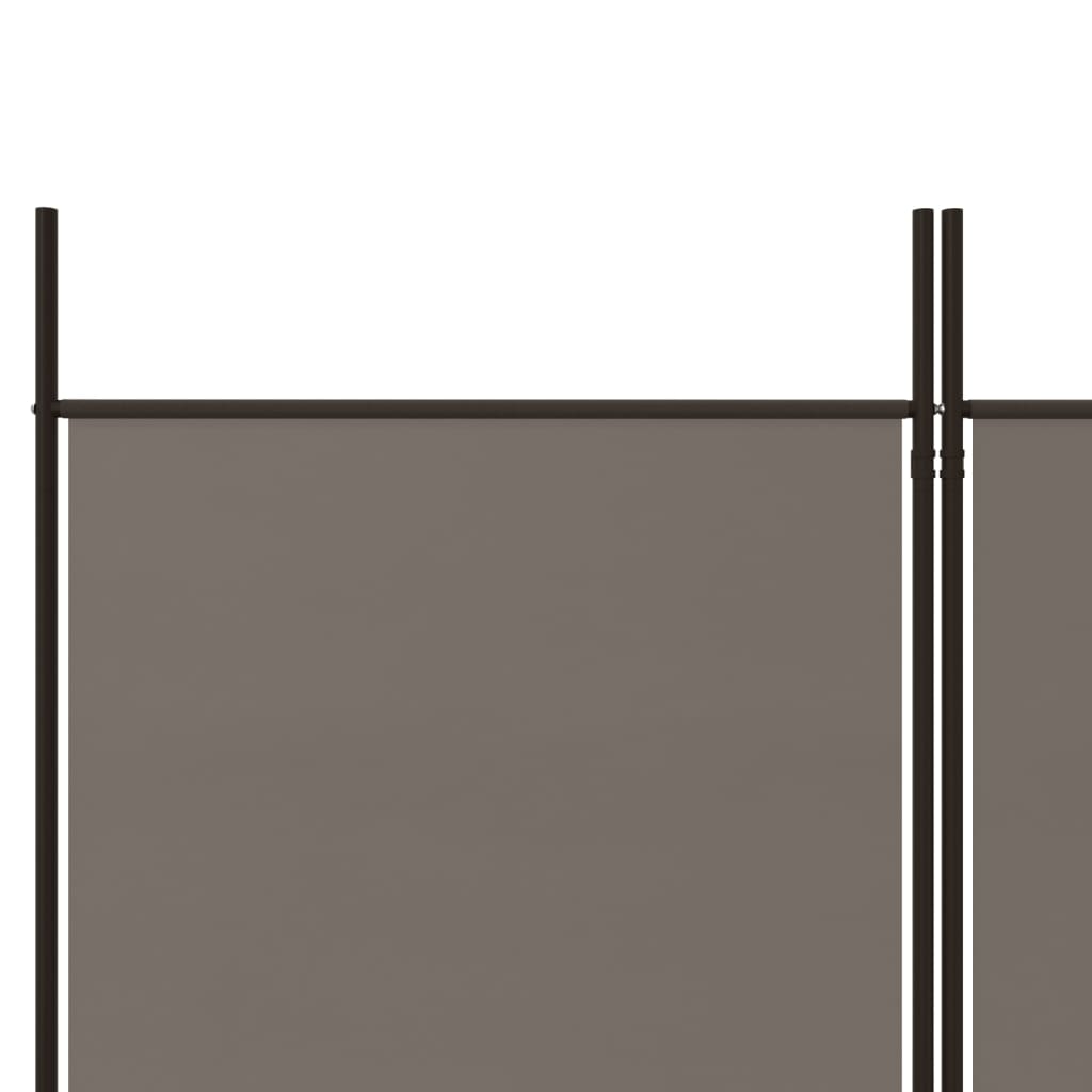 Paravan de cameră cu 4 panouri, antracit, 200x200 cm, textil - Lando
