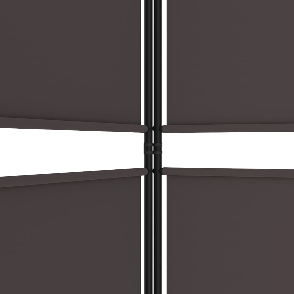 Paravan de cameră cu 5 panouri, maro, 250 x 180 cm, textil - Lando