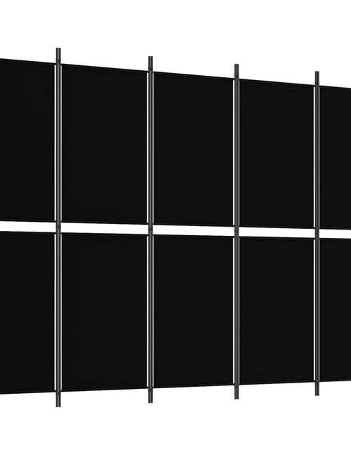 Încărcați imaginea în vizualizatorul Galerie, Paravan de cameră cu 5 panouri, negru, 250 x 180 cm, textil - Lando

