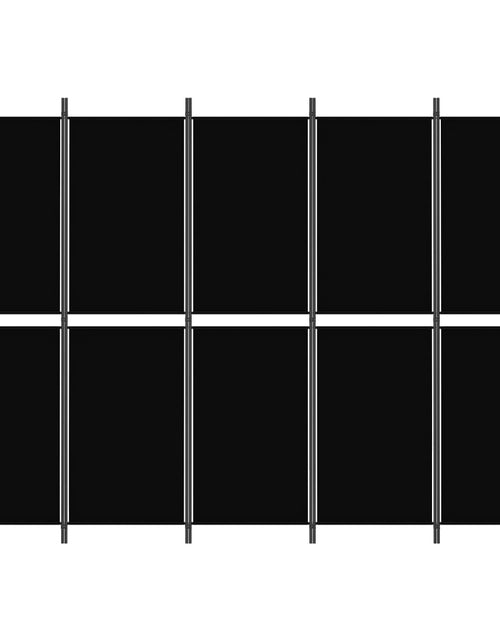 Загрузите изображение в средство просмотра галереи, Paravan de cameră cu 5 panouri, negru, 250 x 180 cm, textil - Lando
