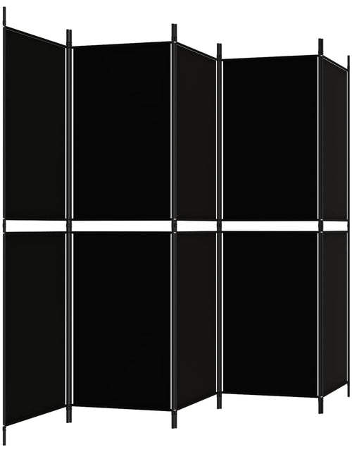Загрузите изображение в средство просмотра галереи, Paravan de cameră cu 5 panouri, negru, 250 x 180 cm, textil - Lando
