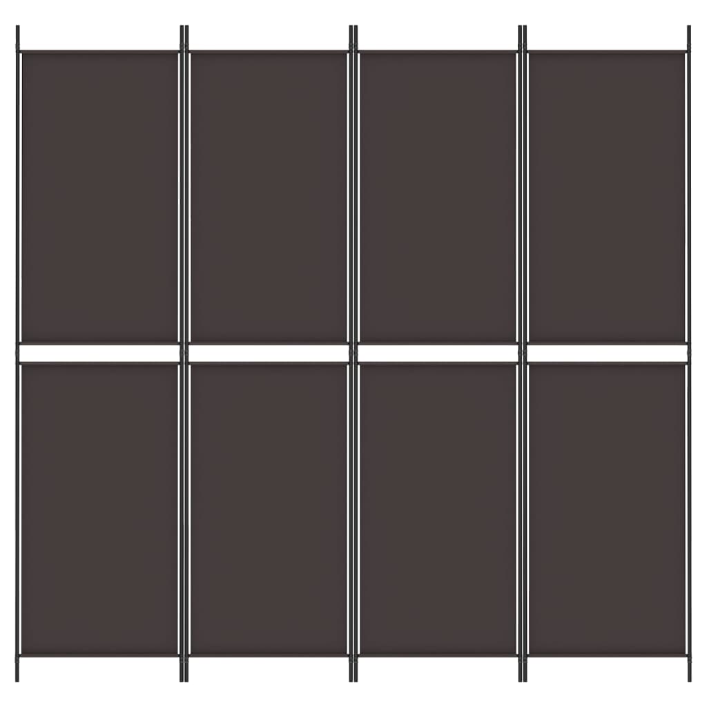 Paravan de cameră cu 4 panouri, maro, 200x200 cm, textil - Lando