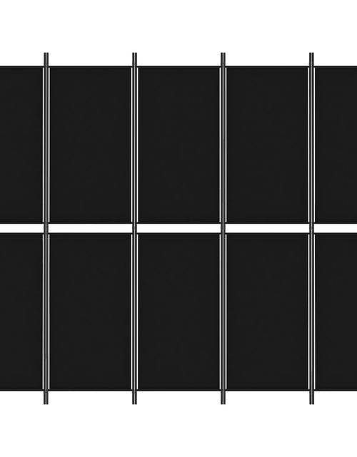 Încărcați imaginea în vizualizatorul Galerie, Paravan de cameră cu 5 panouri, negru, 250x200 cm, textil - Lando
