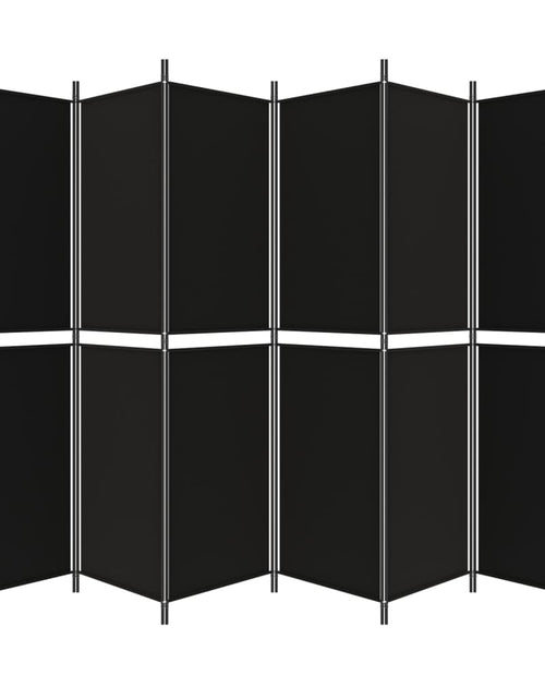 Загрузите изображение в средство просмотра галереи, Paravan de cameră cu 6 panouri, negru, 300x200 cm, textil - Lando
