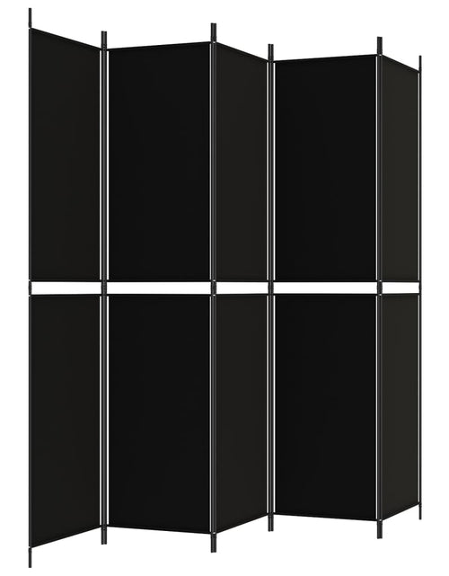 Загрузите изображение в средство просмотра галереи, Paravan de cameră cu 5 panouri, negru, 250x220 cm, textil - Lando
