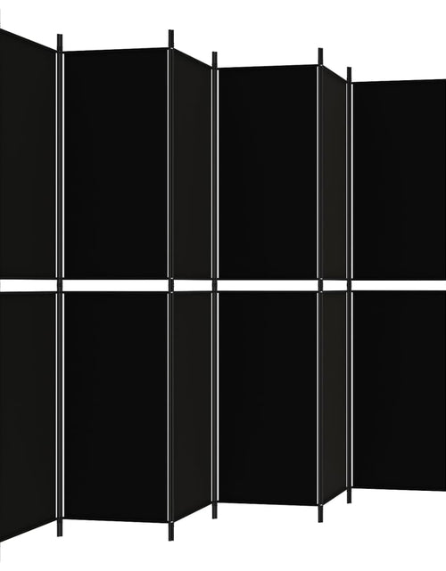 Încărcați imaginea în vizualizatorul Galerie, Paravan de cameră cu 6 panouri, negru, 300x220 cm, textil - Lando
