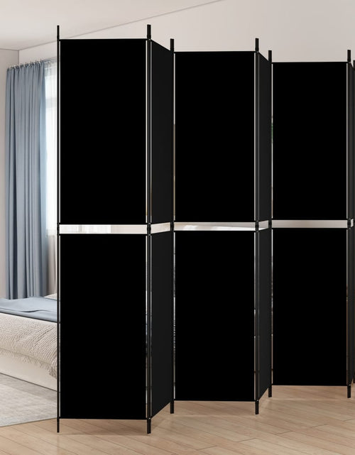 Загрузите изображение в средство просмотра галереи, Paravan de cameră cu 6 panouri, negru, 300x220 cm, textil - Lando
