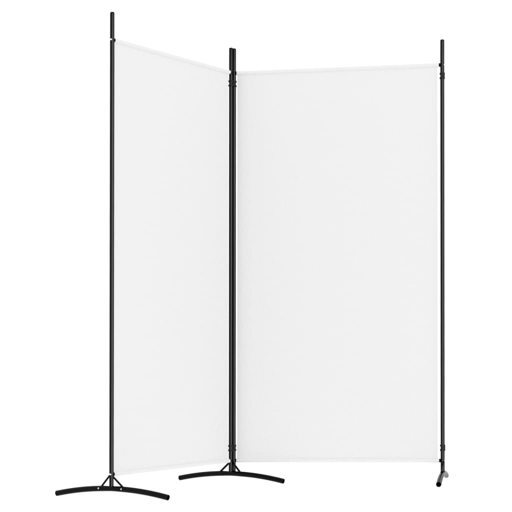 Paravan de cameră cu 2 panouri, alb, 175x180 cm, textil - Lando