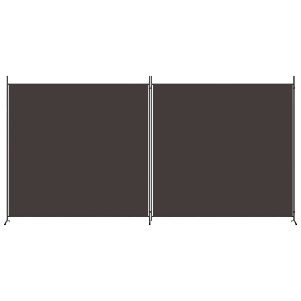 Paravan de cameră cu 2 panouri, maro, 348x180 cm, textil - Lando