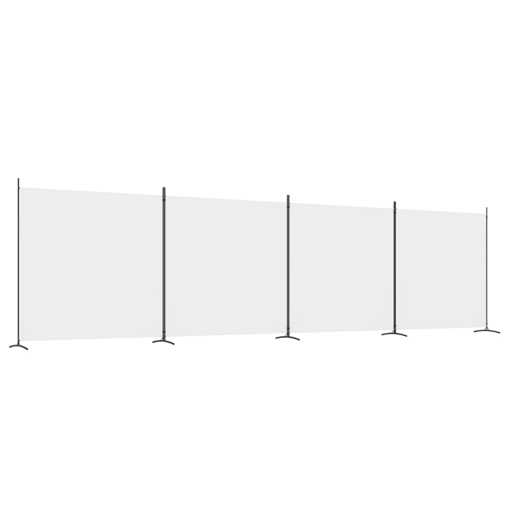 Paravan de cameră cu 4 panouri, alb, 698x180 cm, textil - Lando