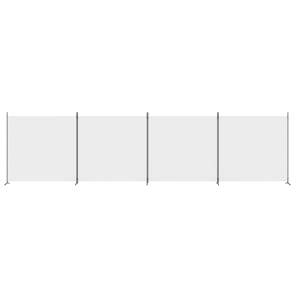 Paravan de cameră cu 4 panouri, alb, 698x180 cm, textil - Lando
