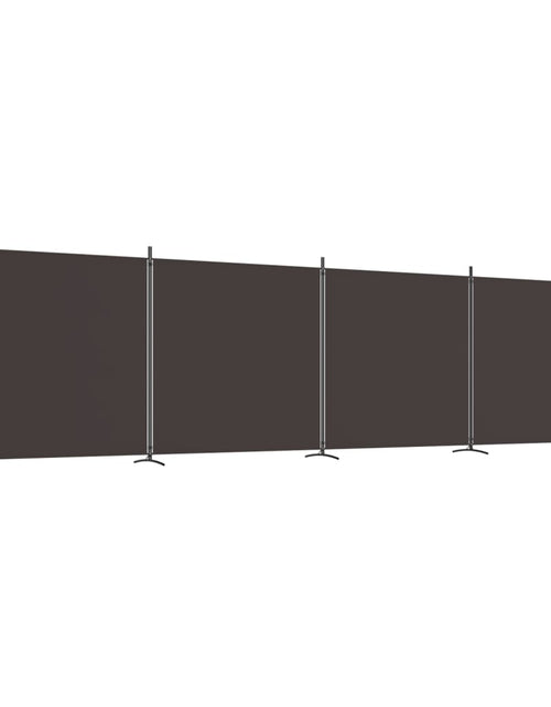 Încărcați imaginea în vizualizatorul Galerie, Paravan de cameră cu 4 panouri, maro, 698x180 cm, textil - Lando
