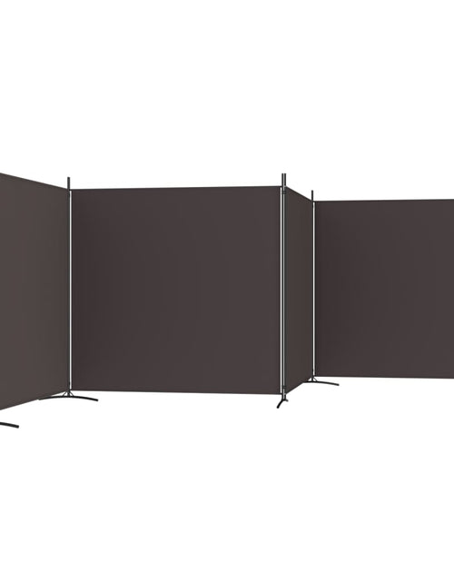 Загрузите изображение в средство просмотра галереи, Paravan de cameră cu 4 panouri, maro, 698x180 cm, textil - Lando
